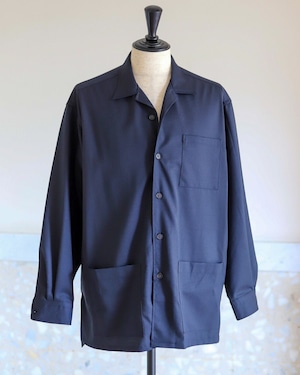 【新品】MINTENS Vintage made in ENGLAND Fabric special shirts jacket navy made in JAPAN /英国製 ヴィンテージ生地 シャツ ジャケット ネイビー 日本製 ウール オリジナルブランド サイズ① 表記M (※実寸16〜16H L程度)、サイズ② 表記L (※実寸17〜17H XL程度)