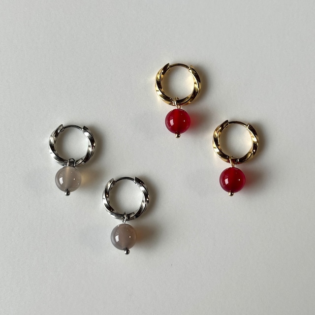 【オンライン限定】(別注)ストーンツイストピアス