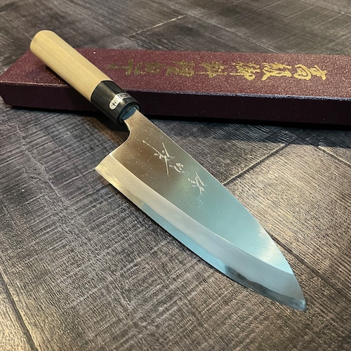 "Shuji Toyama"Deba 150mm kasumi blue2steel Buffalo Magnolia Handle