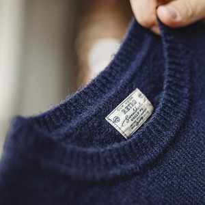 Navy Fleece Knit Sweater / ネイビー フリース ニット セーター