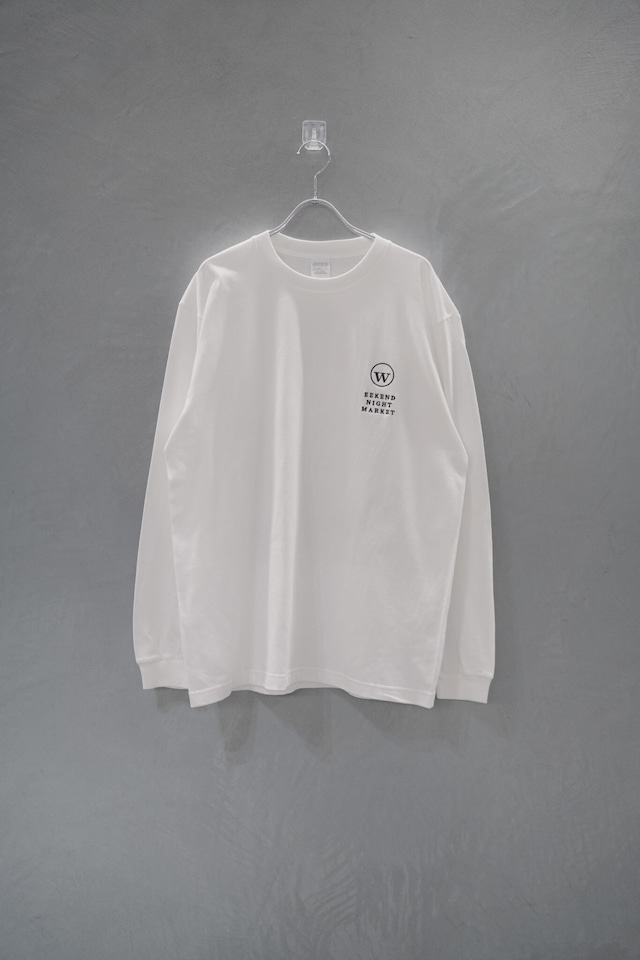 Embroidery  weekend Night Market long sleeve tee white