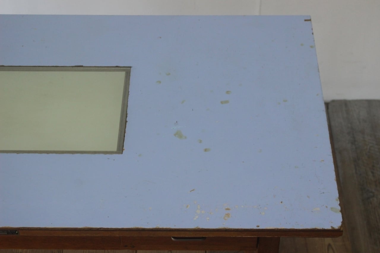 レトロ 作業台 平机 デスク メラミン天板 スクール 学校 木製