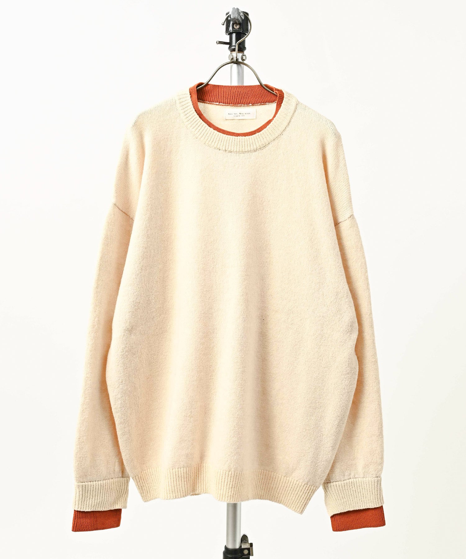 many men many mind Wool-Blend & Airy Polyester Faux-Layered Pullover (IVO) M2621061
