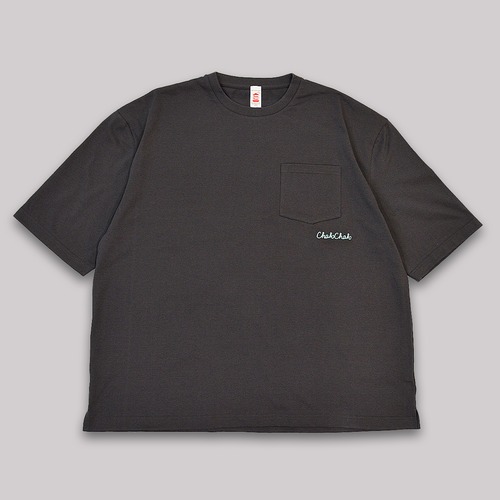 CC CREW POCKET S/S LOGO TEE　-CHARCOAL-