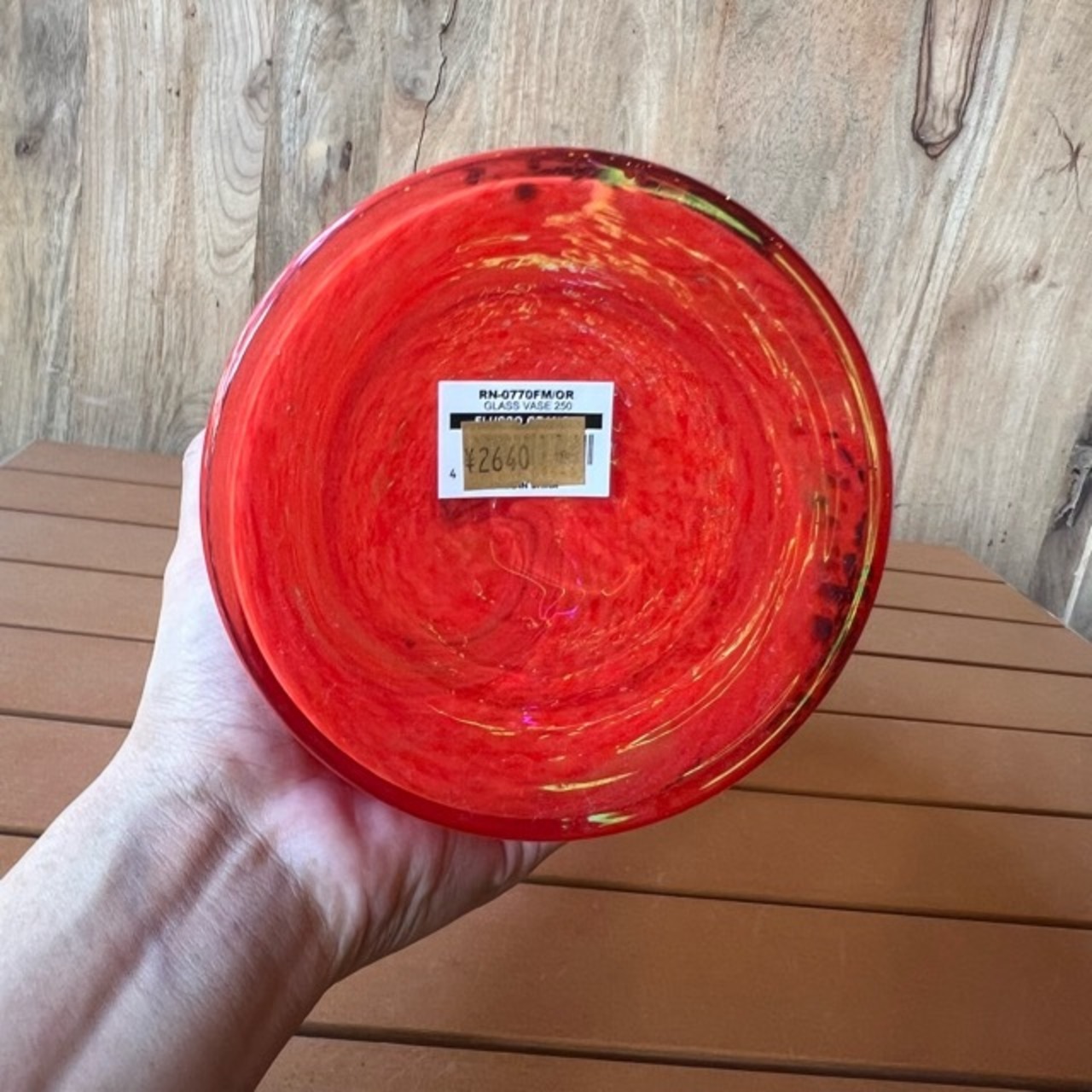 GLASS VASE  FLUSSO ORANGE L　ガラスグラデーション フラワーベース　Lサイズ 　生花　ドライフラワー　花瓶　花　