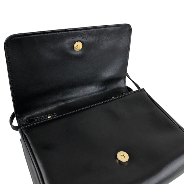 CELINE セリーヌ ショルダーバッグ ブラック ブラゾンステッチ レザー vintage ヴィンテージ オールド tuhbjd