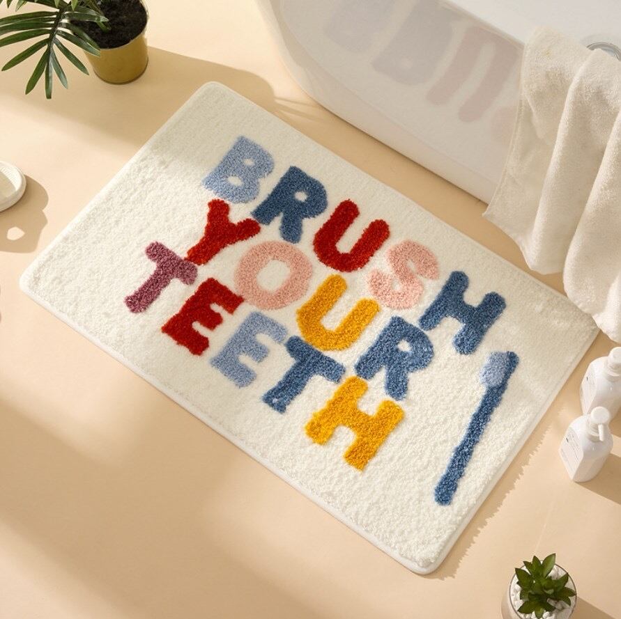 BRUSH YOUR TEETH バスマット ラグマット 玄関マット HIDAMARI 韓国インテリア雑貨 北欧インテリア 通販