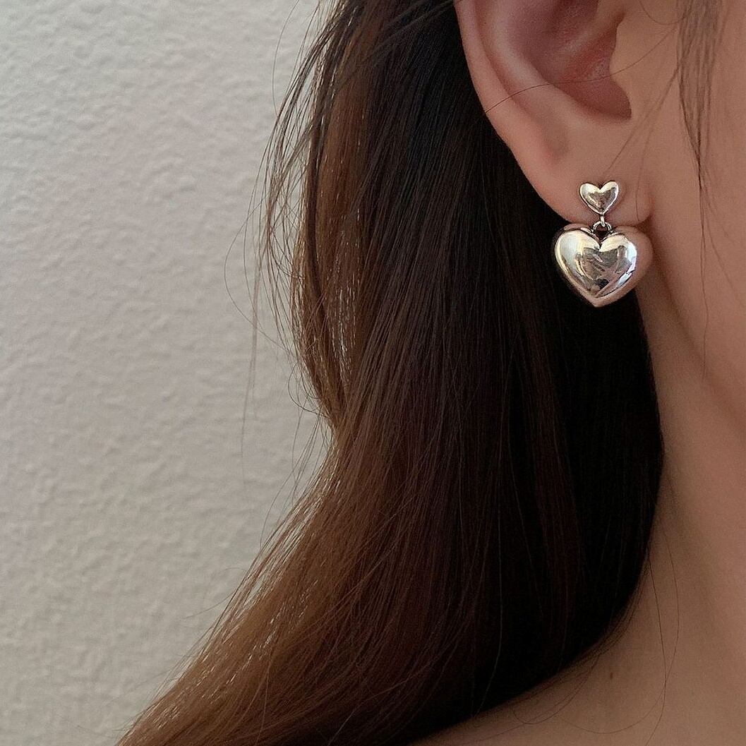 送料無料】 ピアス ハートピアス シルバー ダブルハートピアス