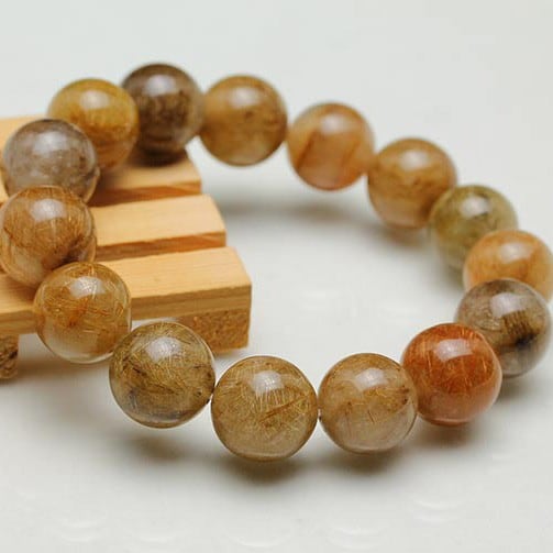 プラチナルチルクォーツ ブレスレット 14mm  おまかせ便 211-4391