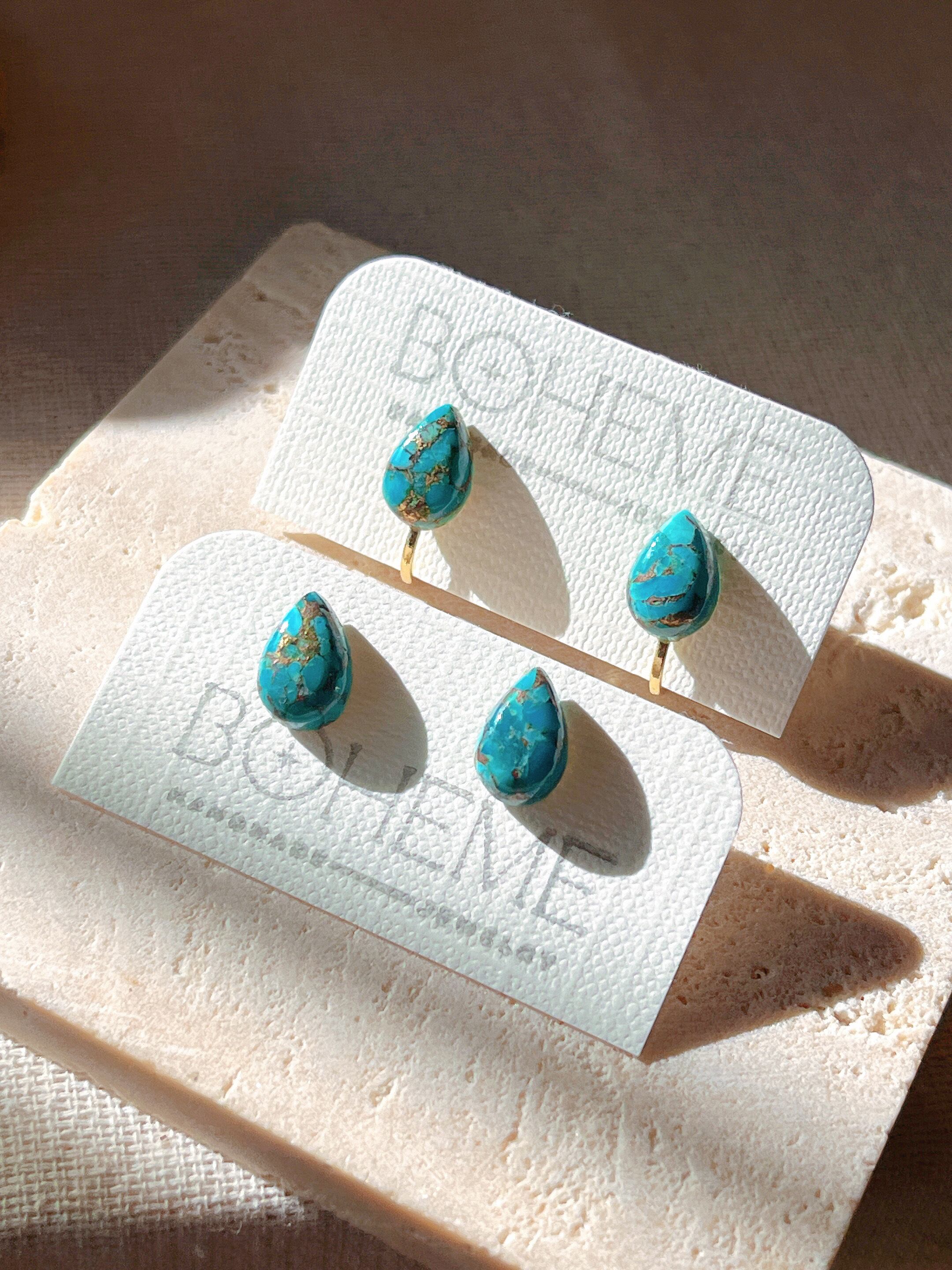 ターコイズコッパー スタッドピアス イヤリング