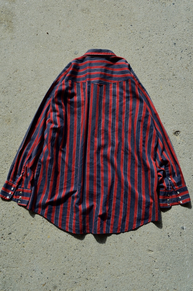 Western Craft by MWG 1970's Made in CANADA Old Rayon Stripe Flap Work Shirt レーヨンワークシャツ 70s カナダ製