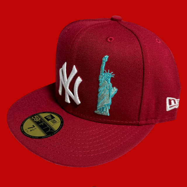 New York Yankees New Era 59Fifty  Fitted / Burgundy (Pink Brim)