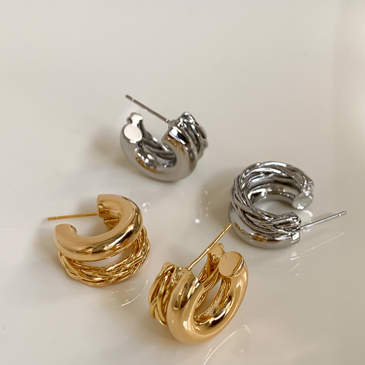 ダブルラインピアス a0012