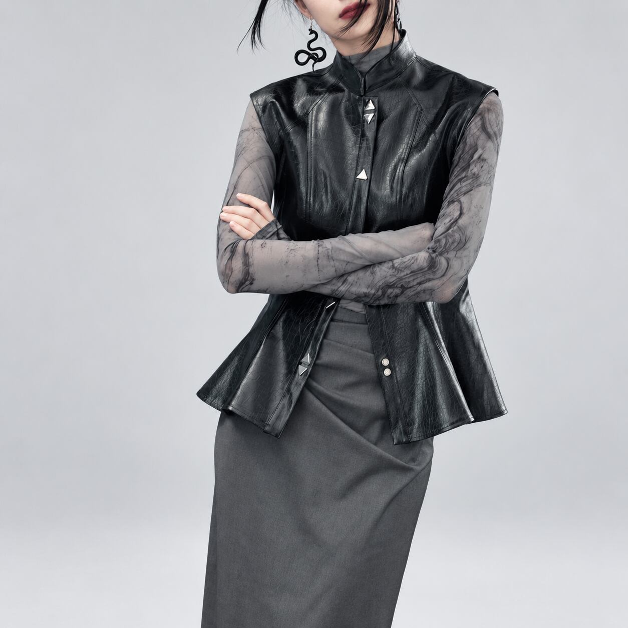 sheer pattern tops / l0548