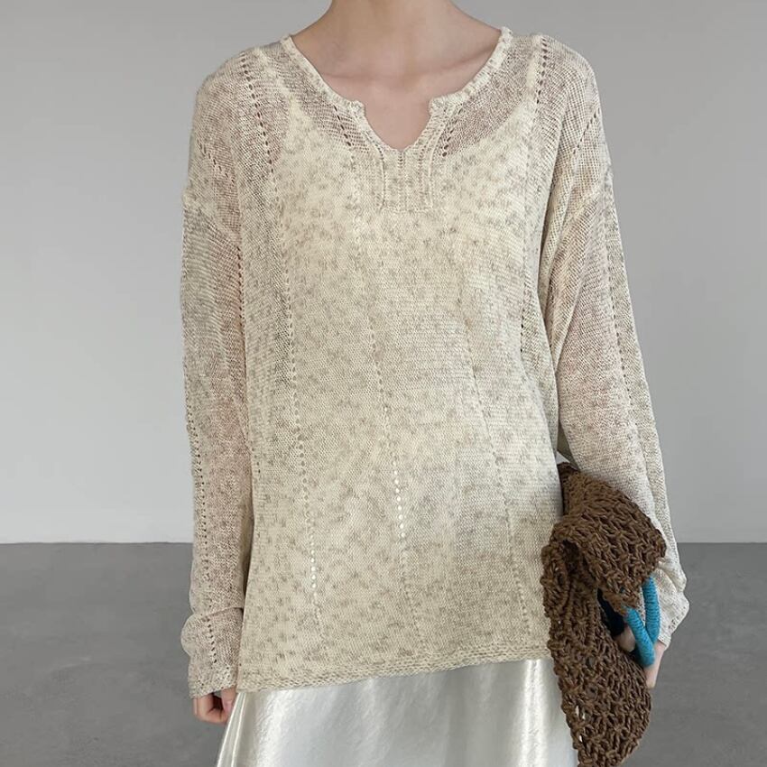 oversized sheer knit　J00518