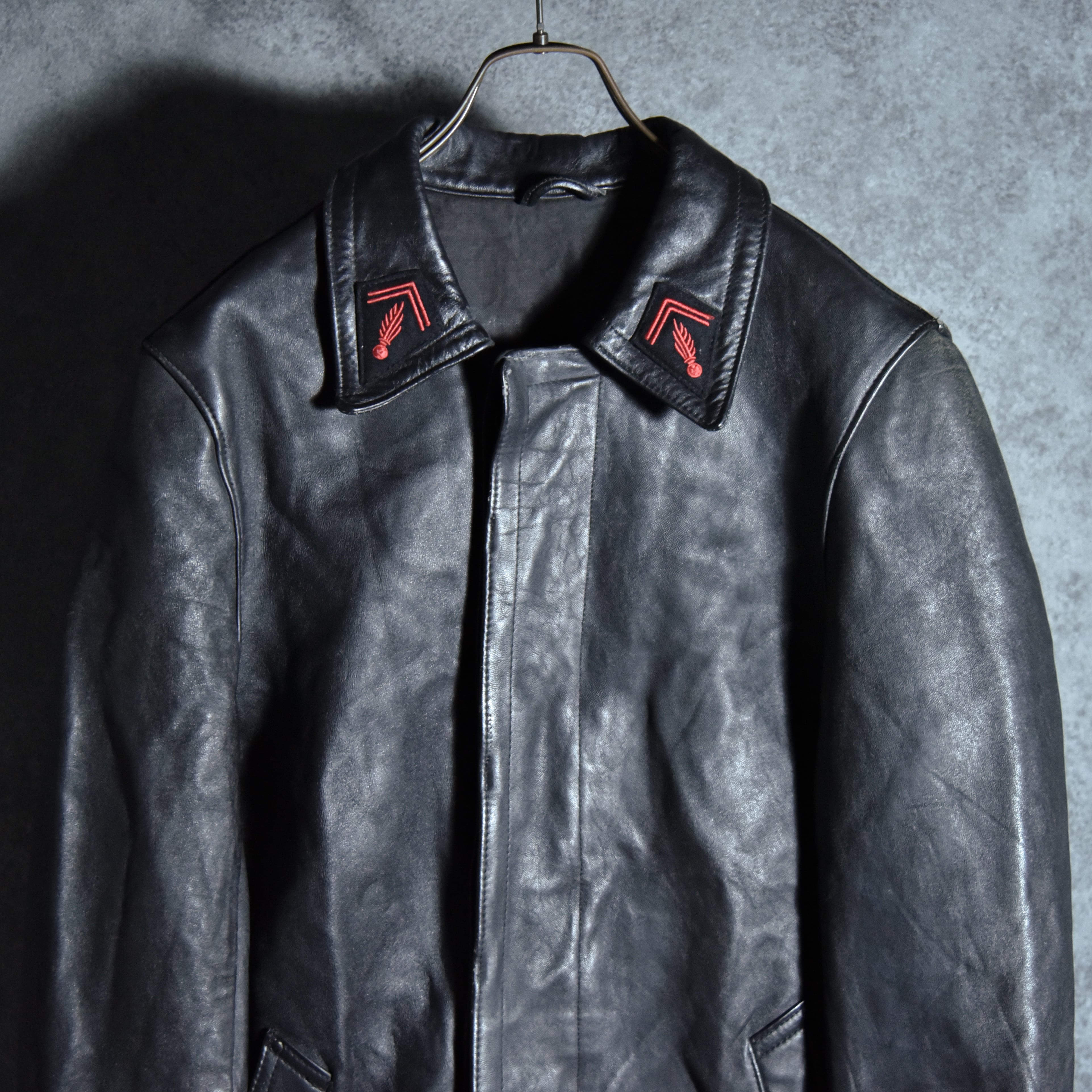 50-60s French Army Leather Fireman Jacket フランス軍 レザー
