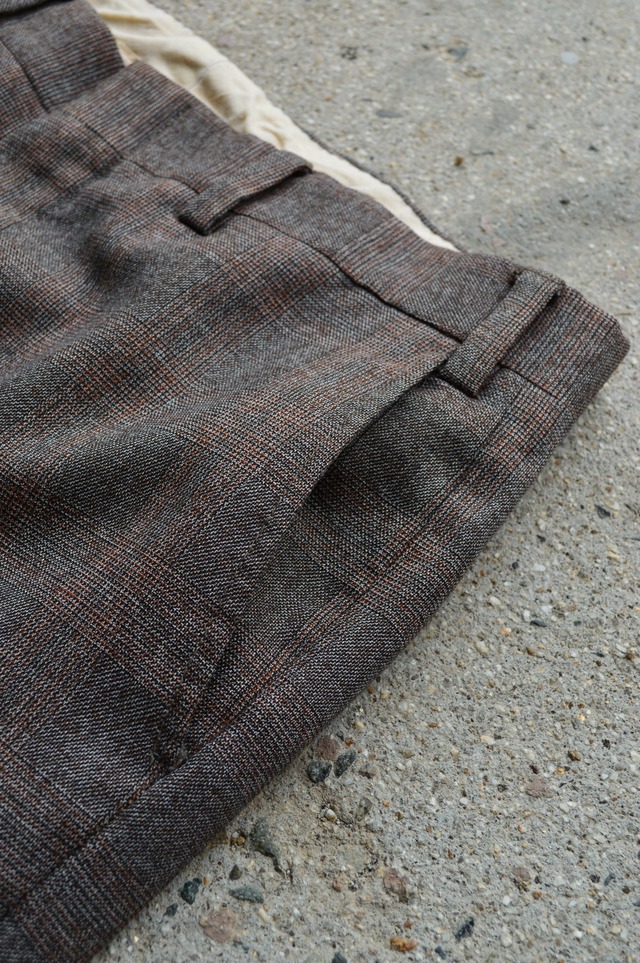 1970's Old Vintage Wool Flare Slacks Prince of Wales Check TALON ZiPPER オールドビンテージ 70s チェックウール フレアスラックス