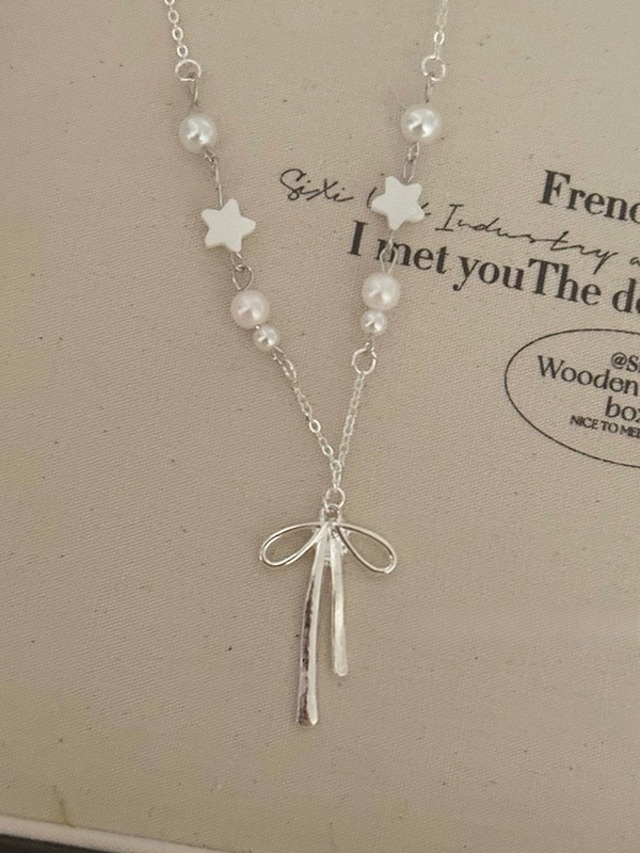 《即納》star ribbon necklace