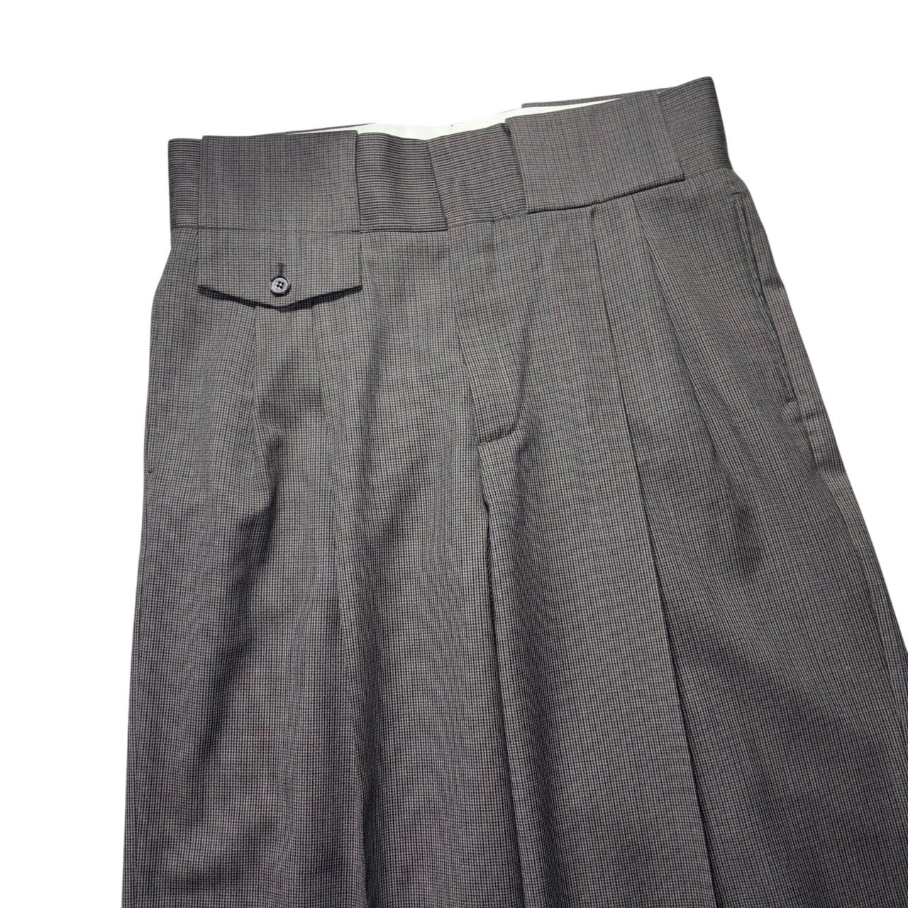 2015AW MAISON MARTIN MARGIELA glen check wool high waist baggy slacks