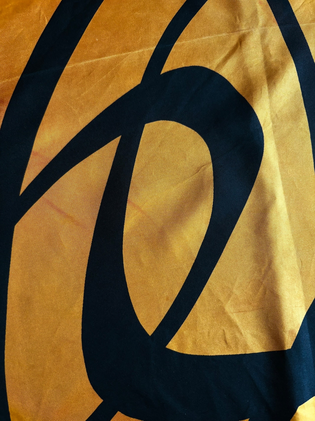 yellow & black abstract silk scarf-5152-8