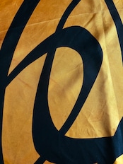 yellow & black abstract silk scarf-5152-8