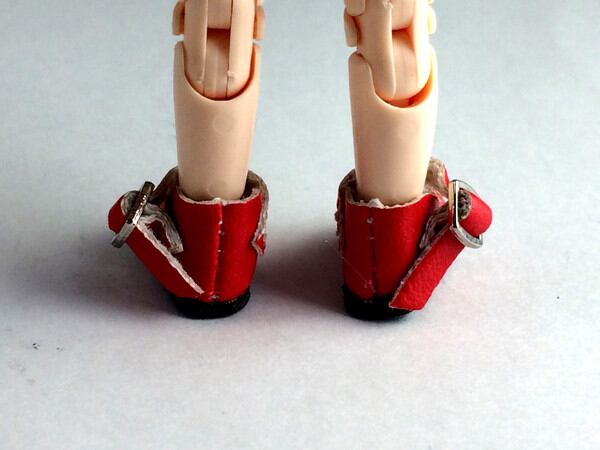 ドール靴 1/6 オビツ11 バックルシューズ SBB002RED MW - 画像5