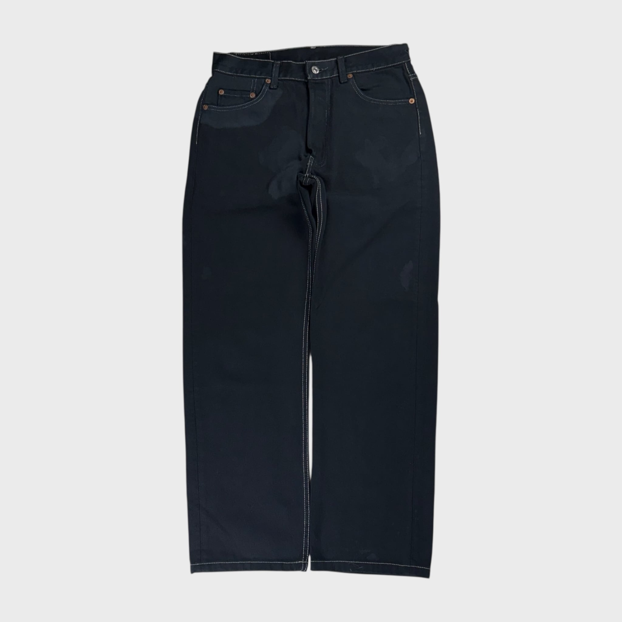 レアRタグ　Levi's 501 ブラックデニム W34 L32　裏ボタン555 00's】 リーバイス バレンシア工場 ボタン裏555 501XX ブラックデニム
