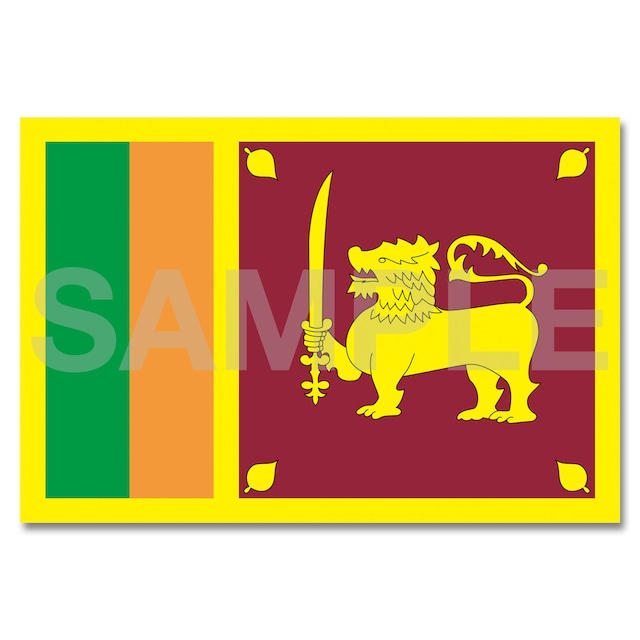 世界の国旗ポストカード ＜アジア＞ スリランカ民主社会主義共和国 Flags of the world POST CARD Democratic Socialist Republic of Sri Lanka