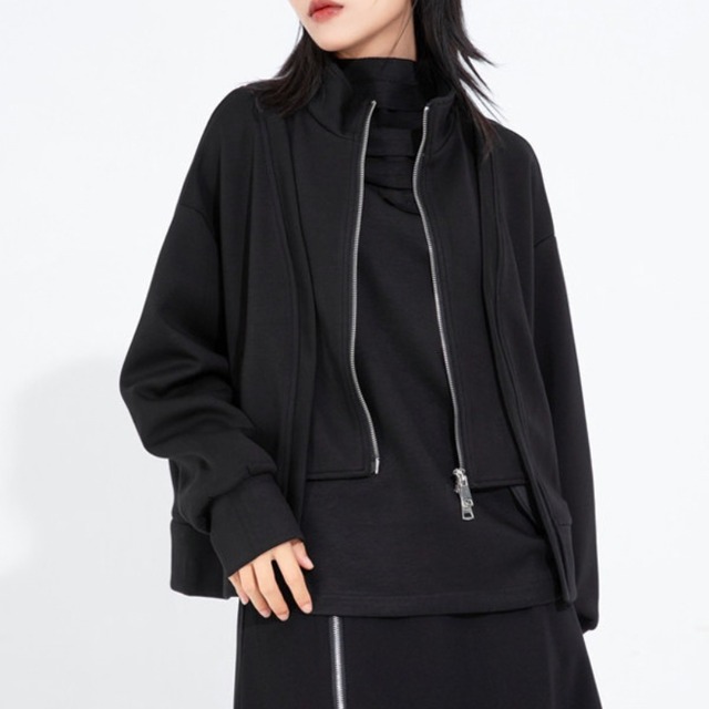 Layered double zip jacket　V3087
