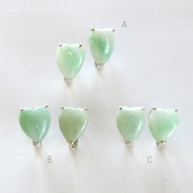 ホワイト×グリーンで可愛さ抜群！ 翡翠 ハート デザイン イヤリング A貨翡翠 jd_mm1009
