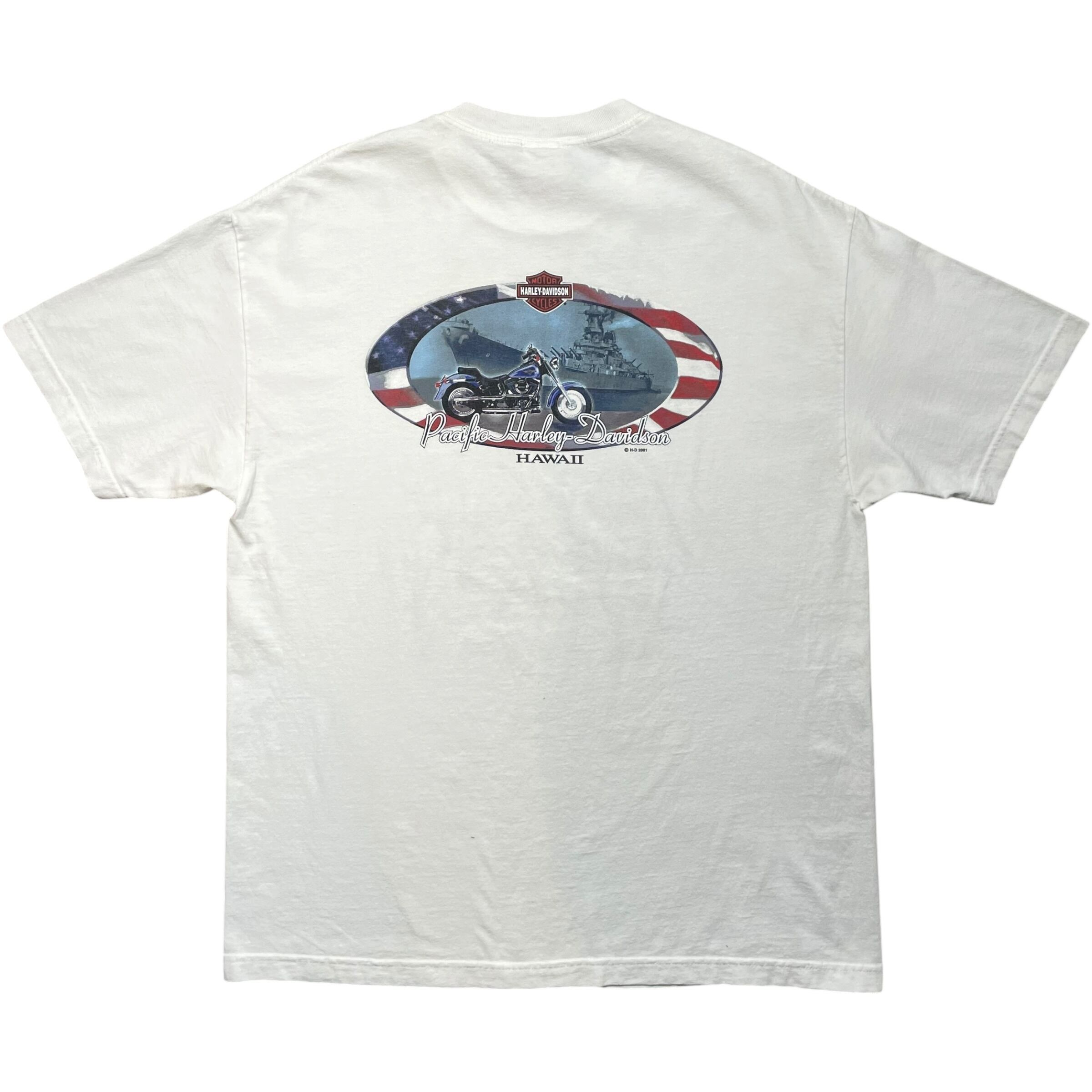 《XL》 Harley-Davidson ハーレーダビッドソン Tシャツ 両面プリント BOXシルエット ホワイト USA製 no.10254
