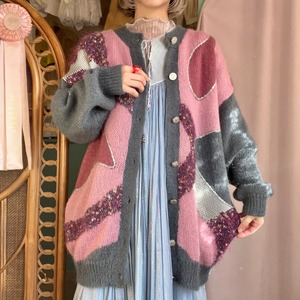 big size mohair mix cardigan