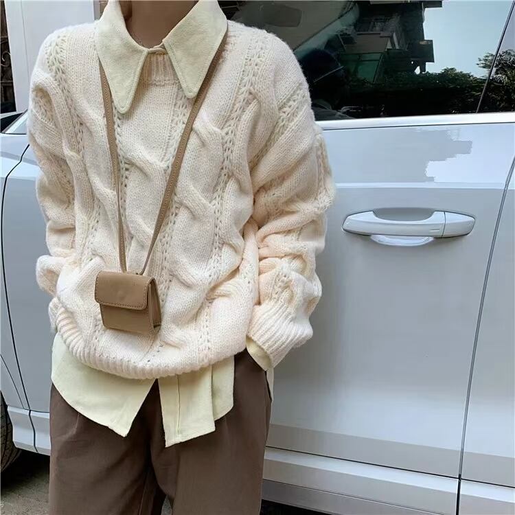 ケーブル編みニット　AJ1079-1977