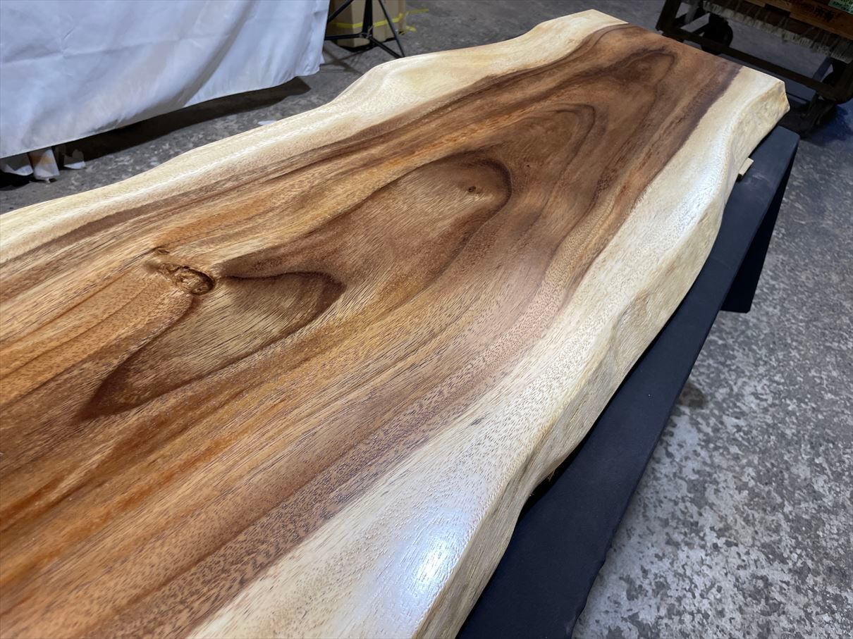 モンキーポッド3846 一枚板無垢 乾燥材 1480x450-440-430x50mm