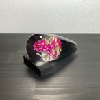 水中花シフトノブ　【乙珠 -Otodama-黒】　90㎜　【白ピンク】　【送料無料】