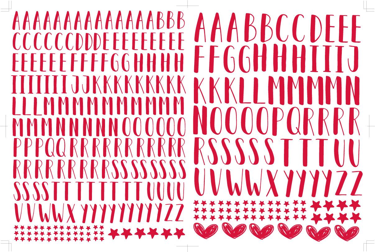 【SET割引】RelaxAlphabet ピンク 2枚セット〜手書きアルファベット〜 A4(ポーセラーツ転写紙)