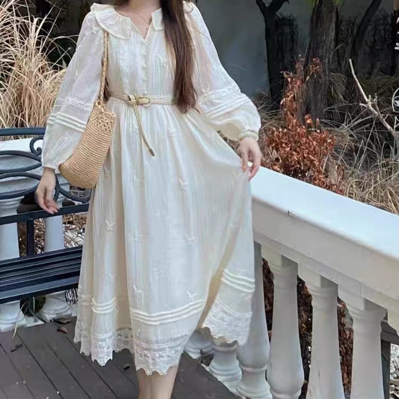 【S-4XL】やわらかバタフライ ワンピース