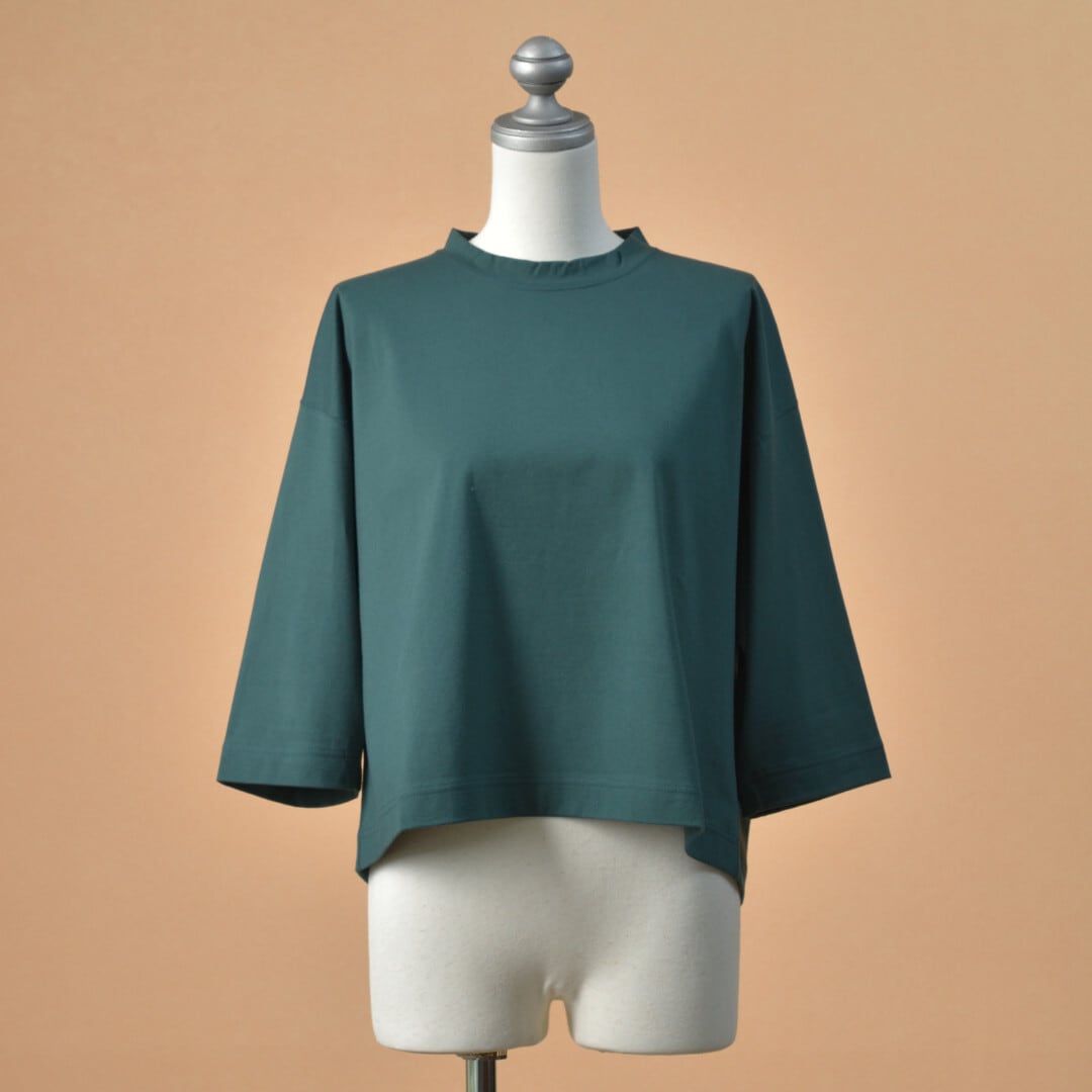 Sarahwear サラウエア オーガニックコットン7分袖Tシャツ Stella・グリーン