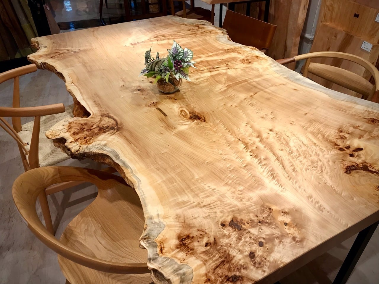 ポプラ_2000×1050−990×53_横浜元町店_テーブル天板/一枚板 242336-1