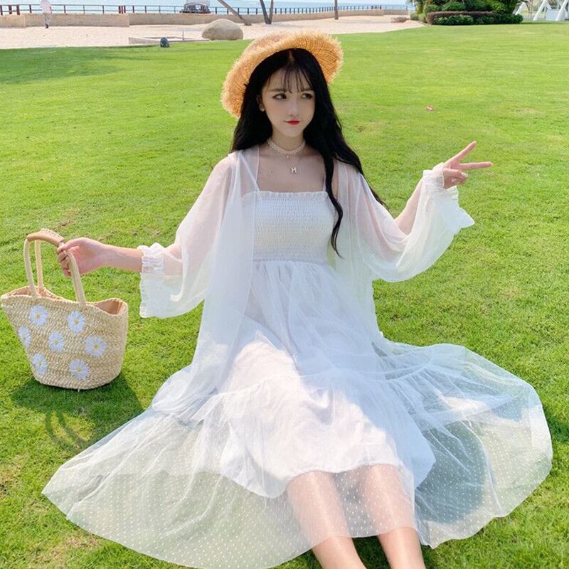 メッシュスカート スリム薄手スプリングドレス レディース 大人ガーリー スウィート キュート カジュアル 春物 萌量不足80684274560