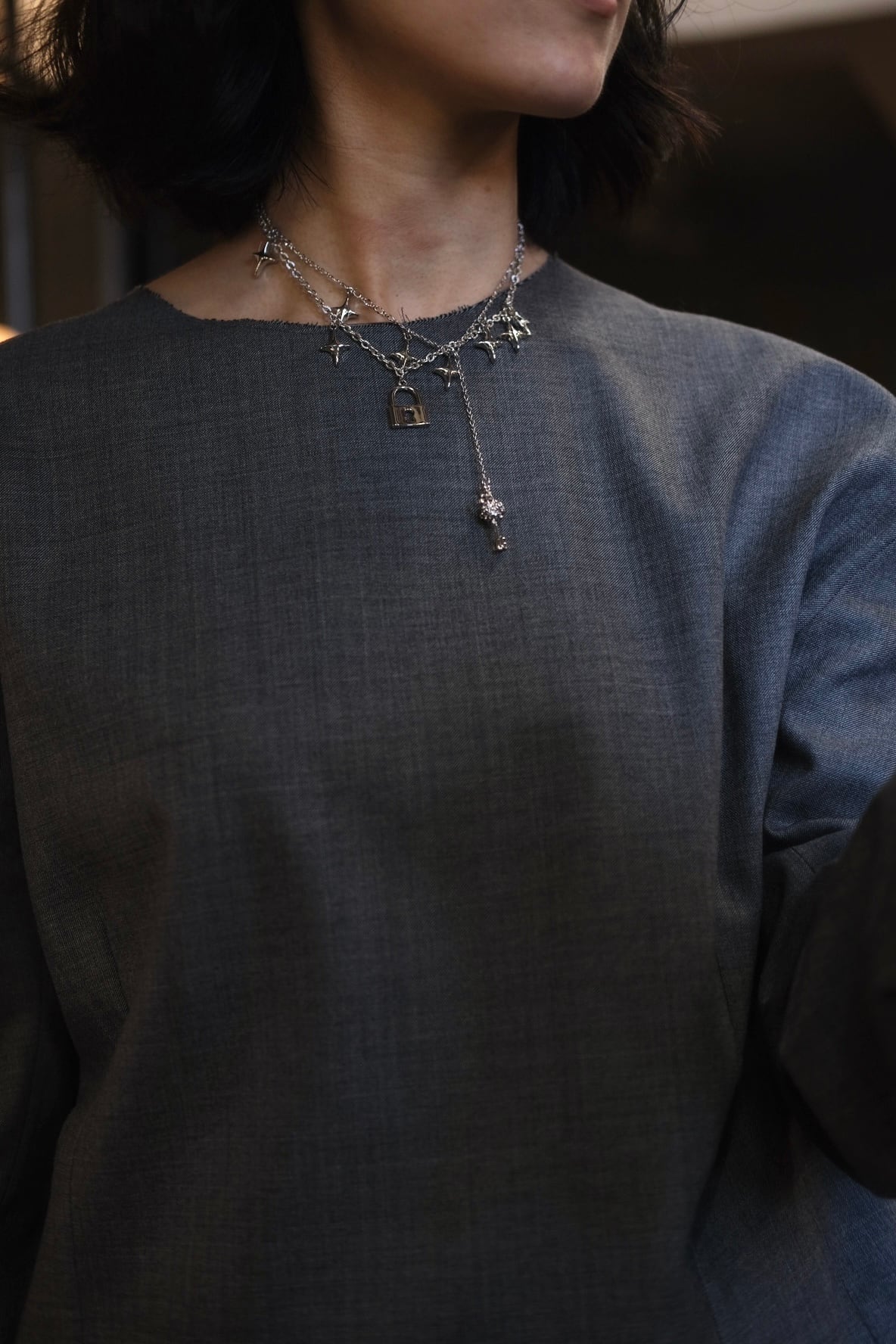 Tanaka Daisuke】key & lock necklace | loop