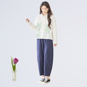 TRUBE タック入りバルーンシルエットパンツ【L~LL】ネイビー