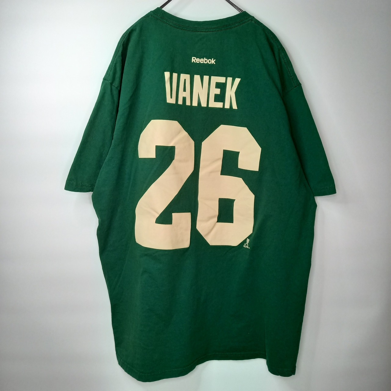 リーボック　NHL　ホッケー　レトロTシャツ　ビッグロゴ　両面プリント　背番号