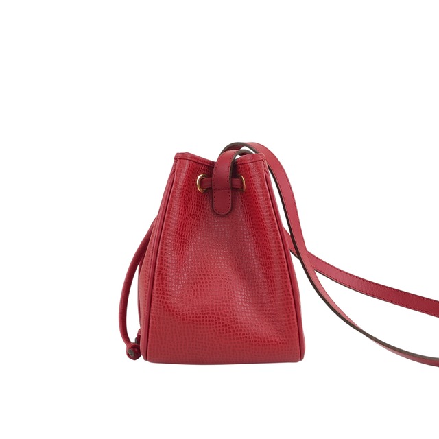 Christian Dior クリスチャン ディオール ショルダーバッグ レッド CDロゴ レザー 巾着 vintage ヴィンテージ オールド puyi2b