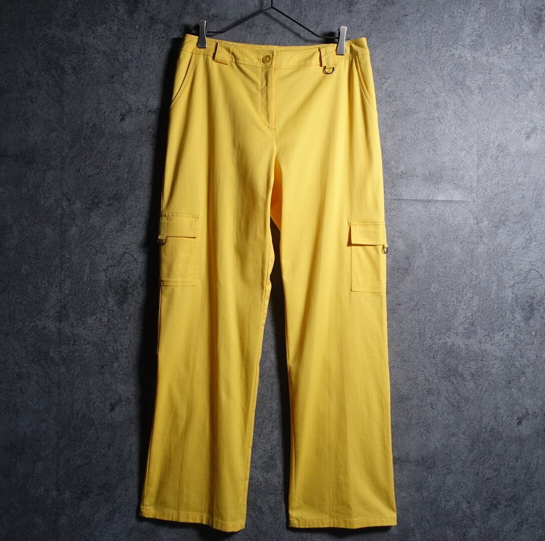 Yellow Wide Tapered Cargo Pants