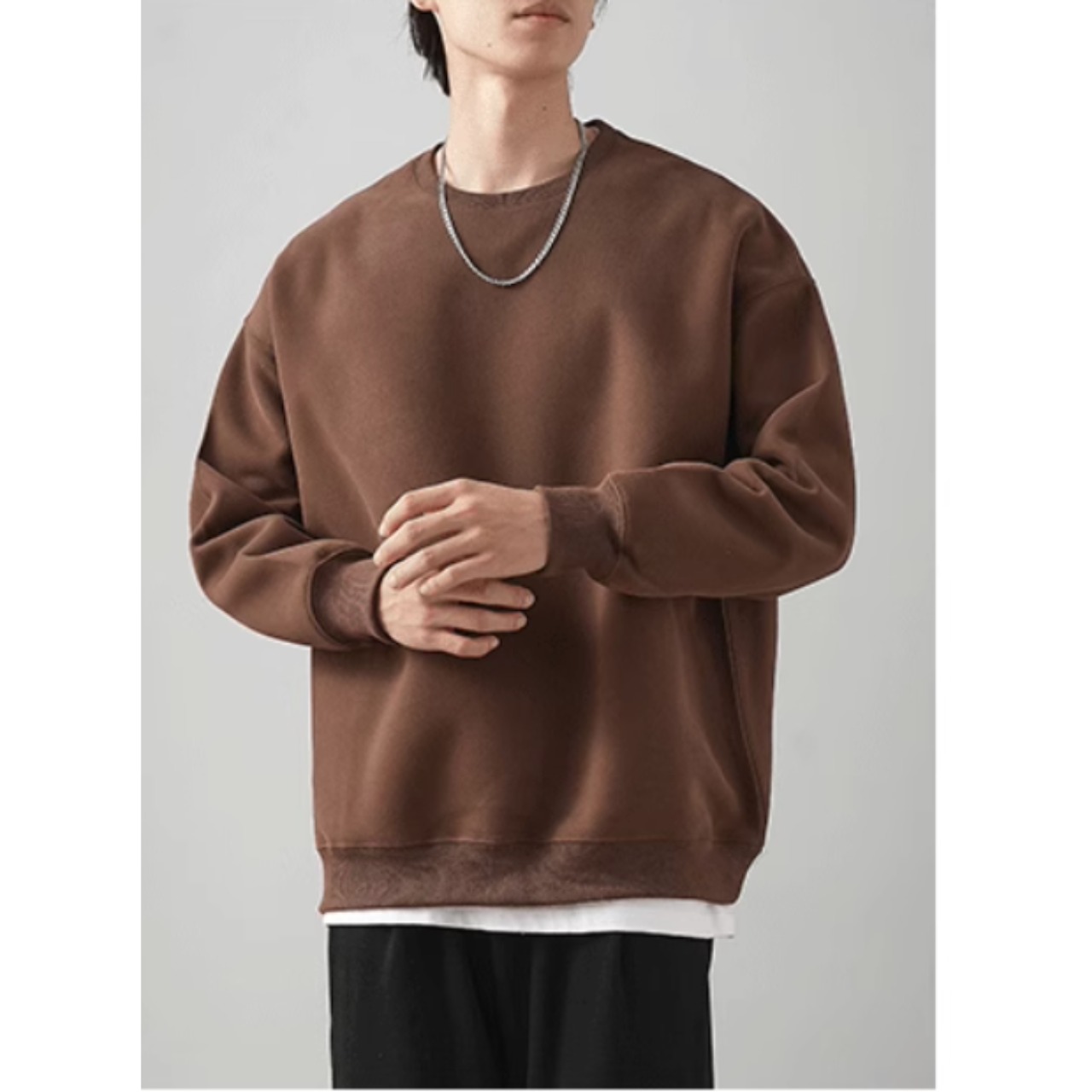 ラウンドネック スウェットシャツ af0209