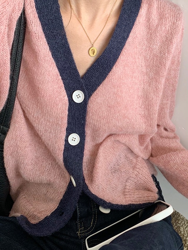 セーター カーディガンオータム長袖スリーブブレストVネックウールニット ロング 秋物 ビッグFスモールZ韓国60093573176