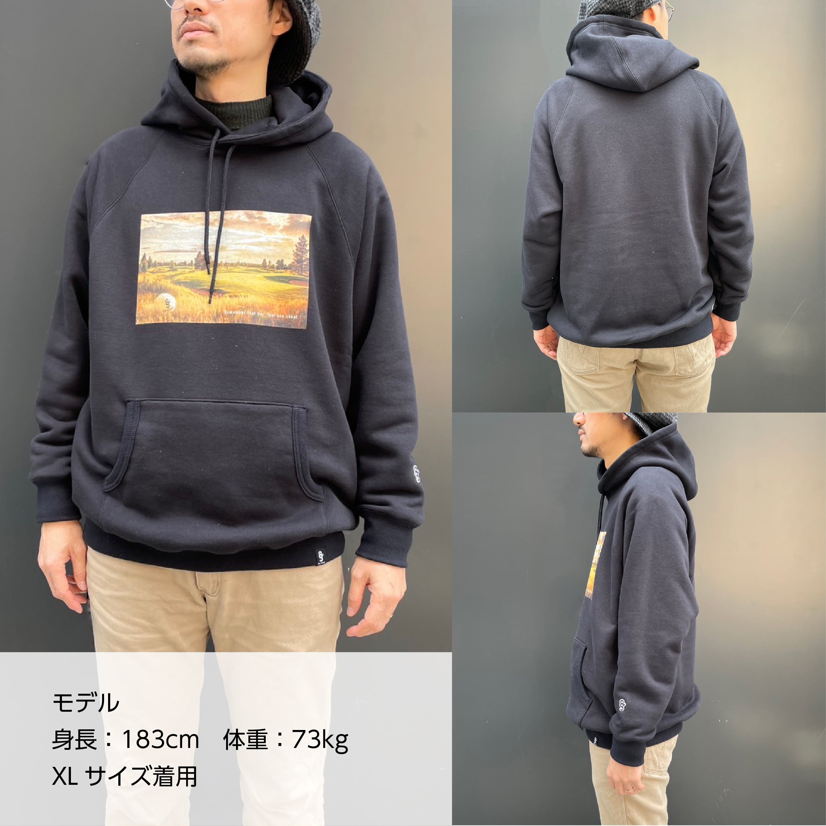 8G SHOOT グラフィックパ―カー GRAPHIC PRINT SWEAT HOODIE -BLACK- | 8G SHOOT WEBSTORE