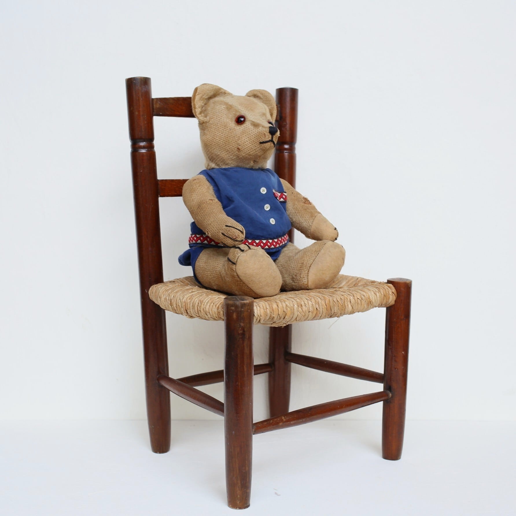 フランス アンティーク ヴィンテージ 木製 ドールチェア キッズチェア N-06301