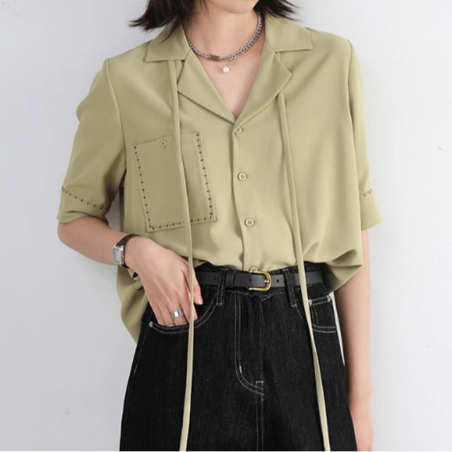 stitched drape shirt  10177